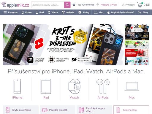 applemix nabízí veškeré příslušenství a servis pro váš apple iphone, ipad, ipod, macbook, imac, apple watch nebo airpods. většina zboží skladem a ihned k odeslání.
