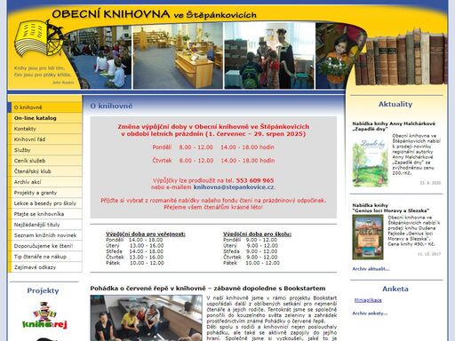 obecní knihovna ve štěpánkovicích