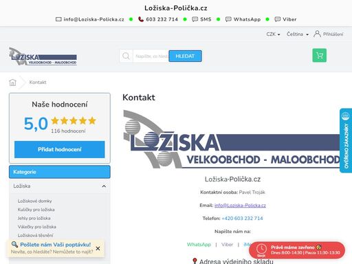 ložiska-polička.cz - kontakt, adresa, výdejní doba a mapa