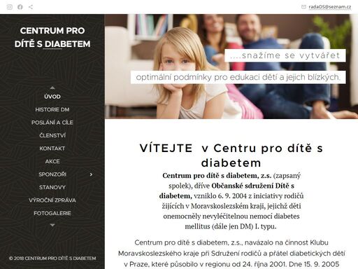 vítejte v centru pro dítě s diabetem