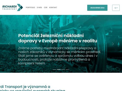 richardi transport je evropským lídrem výroby vagonů, železniční nákladní dopravy (přepravy a spedice) a logistiky, včetně komplexních servisních služeb v oblasti železniční techniky a strojírenské výroby.
