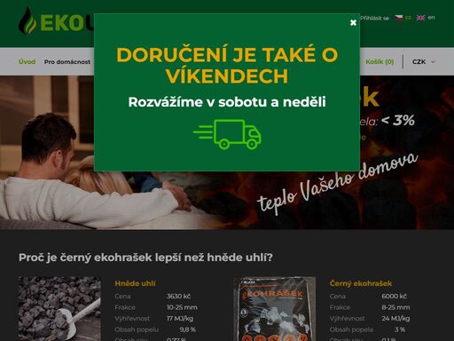 černý ekohrášek pro automatické kotle