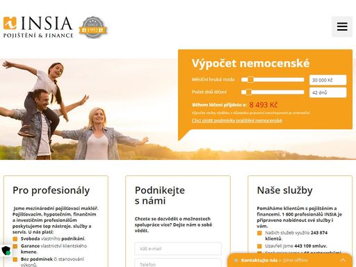 od roku 1992 poskytujeme kvalitní servis a zázemí 1700 pojišťovacích a hypotečních makléřů. zajišťujeme širokou a komplexní nabídku pojištění a hypoték. 