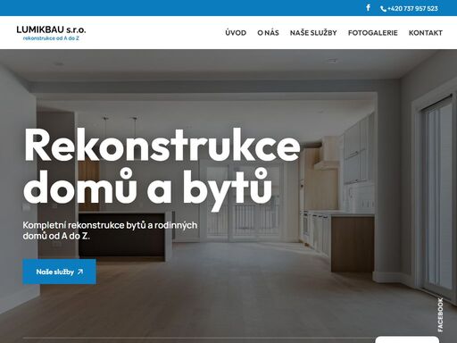 kompletní rekonstrukce bytů a rodinných domů od a do z. pomůžeme s výběrem materiálů i nejefektivnějším způsobem provedení oprav. lumikbau s.r.o.