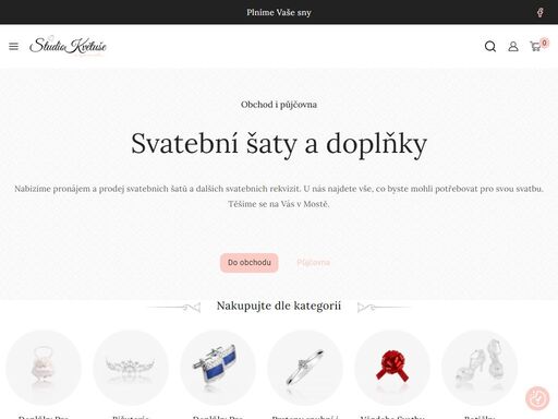 vše nejen na svatbu. svatební, společenské šaty, pánské obleky. snubní prsteny, svatební oznámení. stojany na svatební dorty.