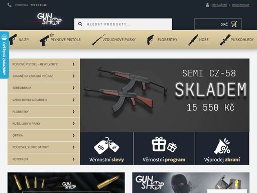 navštivte internetový obchod gunshop.cz a vyberte si z rozsáhlé nabídky pro rekreační a sportvní střelbu. dále nabízíme velký sortiment pro sebeobranu.