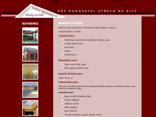 nabídka služeb | váš dodavatel střech na klíč