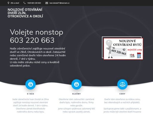 rychlé otevření dveří zlín, otrokovice a okolí. volejte nonstop +420 603 220 663. zabouchnuté nebo zamčené dveře vám opravíme bez poškození a za férovou cenu.