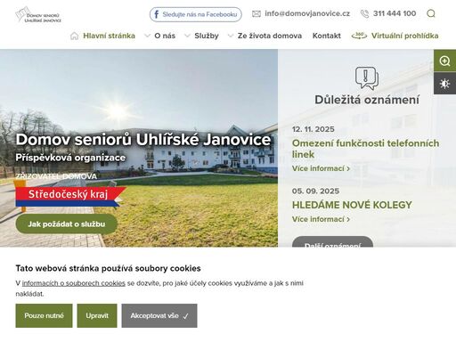 domov, domov se zvláštním režimem, domov seniorů, uhlířské janovice, sociální služba domov seniorů uhlířské janovice je příspěvková organizace středočeského kraje, poskytující sociální službu domov se zvláštním režimem.