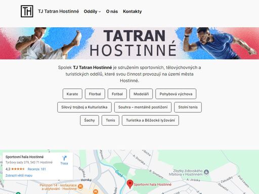 sdružení sportovních, tělovýchovných a turistických oddílů, které svou činnost provozují na území města hostinné.