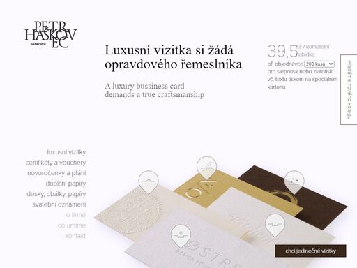 luxusní vizitka si žádá opravdového řemeslníka. zaujměte zákazníky naším dokonale zpracovaným produktem na míru.