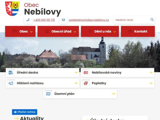oficiální stránky obce nebílovy