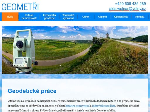 geodeti pro frýdek-místek a celou severní moravu. specializujeme se na katastr nemovitostí a inženýrskou geodezii.