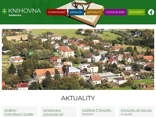 stránky místní knihovny soběšovice. komplexní informace pro čtenáře o fungování knihovny, aktualitách, nových knihách a plánovaných akcích.