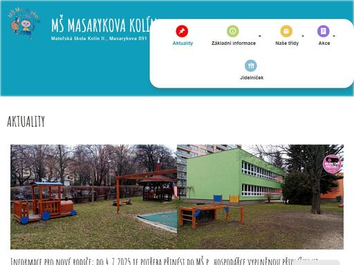 informace pro nové rodiče: do 4.7.2025 je potřeba přinést do mš p. hospodářce vyplněnou přihlášku ke stravování - formulář ke stažení zde - pro rodiče přijatých dětí proběhne ve středu 25.6.2025 od 15,30 hodin ve žlutém pavilonu ve třídě motýlci informativní schůzka. schůzka je určena pouze pro rodiče, prosíme přijďte bez dětí. - rozřazení nových