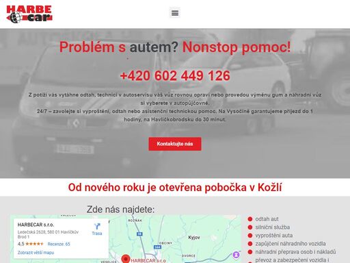 problém s autem? nonstop pomoc! z potíží vás vytáhne odtah, technici v autoservisu váš vůz rovnou opraví a náhradní vůz si vyberete v autopůjčovně. 24/7 – zavolejte si vyproštění, odtah nebo asistenční technickou pomoc. na vysočině garantujeme příjezd do 1 hodiny, na havlíčkobrodsku do 30 minut. kontaktujte nás