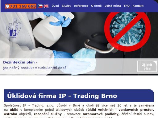 komplexní úklid brno a okolí, ostraha objektů a recepční služby, mramorové podlahy a udržba marmoleum.