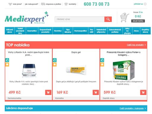 online lékárna mediexpert.cz nabízí nejen volně prodejné léky, ale i léky na předpis. stovky výdejních míst po celé české republice.