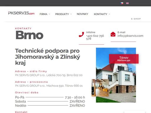 kontakty do pobočky / zastoupení pk servis v brně a ostravě