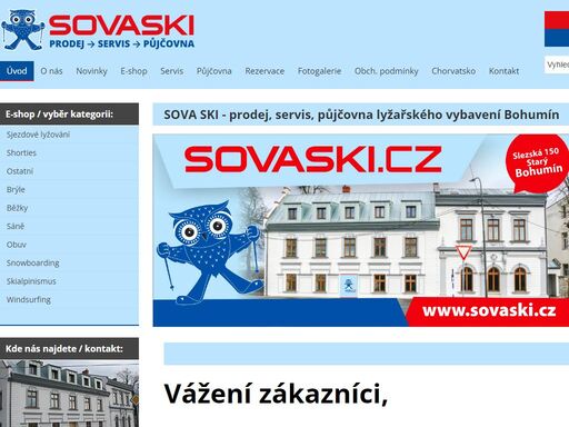 sovaski - prodej lyžařské a snowboardové výzbroje v bohumíně. půjčovna, servis lyžařského vybavení. ca sova - fkk chorvatsko. bootfitting.