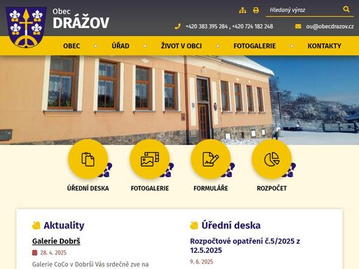 oficiální stránky obce drážov