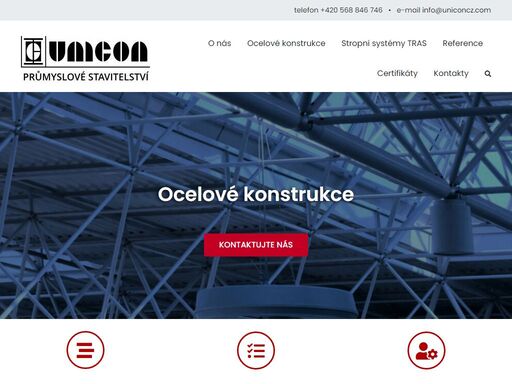 unicon třebíč — průmyslové stavitelství: ocelové konstrukce včetně opláštění, betonové prefabrikáty (bývalé pozemní stavby třebíč).