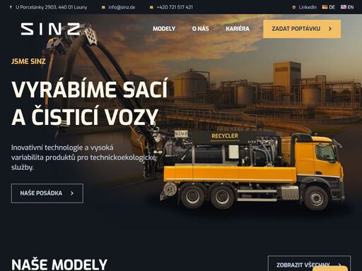 vyrábíme sací a čisticí vozy. inovativní technologie a vysoká variabilita produktů pro technickoekologické služby.