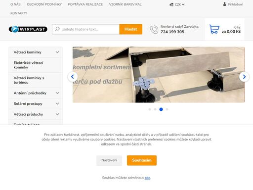 výhradní distributor střešních doplňků wirplast pro čr. sortiment obsahuje střešní větrací komínky, turbíny, anténní průchodky, solární prostupy, odvětrávací komínové hlavice, terasové terče a další.