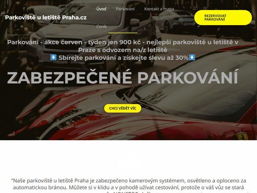 rezervujte si bezpečné parkování v blízkosti letiště. naše parkoviště u letiště praha zajistí bezpečí vašeho vozu, odvezeme vás na letiště i zpět k vašemu vozu na naše parkoviště s kamerovým systémem..
