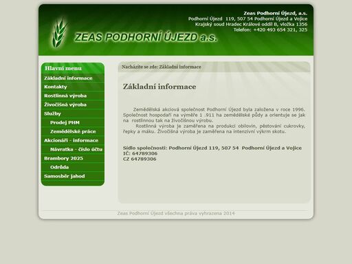 ?web zemědelské firmy zeas a.s.