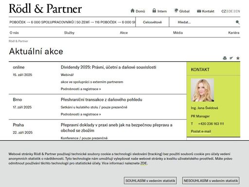 vitajte na hlavnej stránke spoločnosti rödl & partner s pobočkami v prahe a brne. naše advokáty, daňové poradce, auditory, podnikové poradce a odborníky z řad it najdete v 106 pobočkách ve 48 zemích světa. celkem v nich pracuje 5.130 kolegů. 