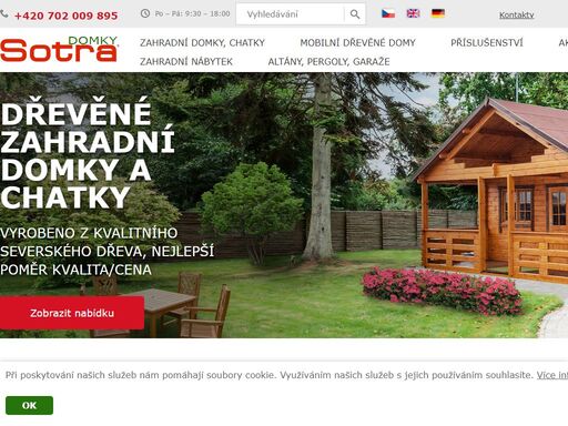 zahradní domky, chatky, altány za výhodné ceny. kamenná prodejna & showroom na praze-východ.