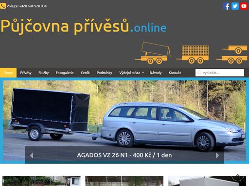 půjčovna přívěsů a vozíků