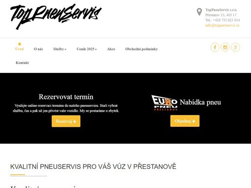 kvalitní pneuservis pro váš vůz v přestanově - ústí nad labem