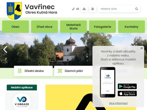 oficiální stránky obce vavřinec