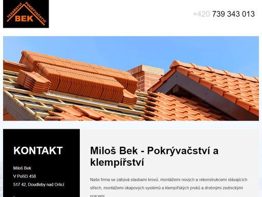 miloš bek - pokrývačství a klempířství