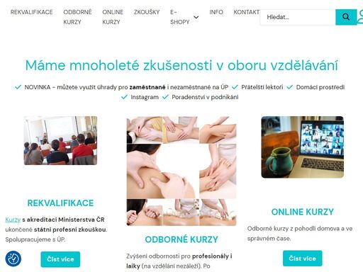 rekvalifikace masér, kosmetička, chůva, sanitář, lektor, pedikérka, manikérka s individuálním přístupem a zajištěním pracovního místa.