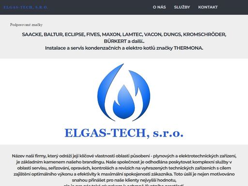 www.elgas-tech.cz, elgas-tech, elektrotechnika, seřízení hořáku, instalace hořáku, emise, revize pylnových zařízení, servis baltur, servis saacke, servis eclipse, servis maxon, servis fives, servis lamtec, dungs, kromschroder