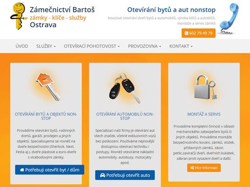 nouzové otevírání bytů a aut ostrava