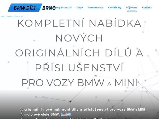 originální nové náhradní díly a příslušenství pro vozy bmw a mini
