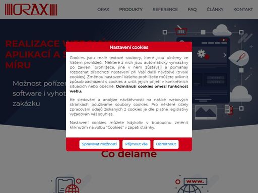 firma orax realizuje webové aplikace a stránky na zakázku. je výrobcem ekonomického systému orax, který obsahuje účetnictví, obchod, fakturaci, sklady a další moduly.