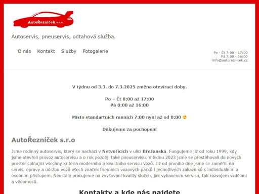 autoservis, pneuservis, odtahová služba.