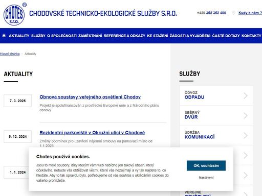firma chotes s.r.o. byla založena městem chodov a zabývá se rozvojem v oblasti komunálních služeb, provozu veřejného osvětlení, údržbě a čištění komunikací.