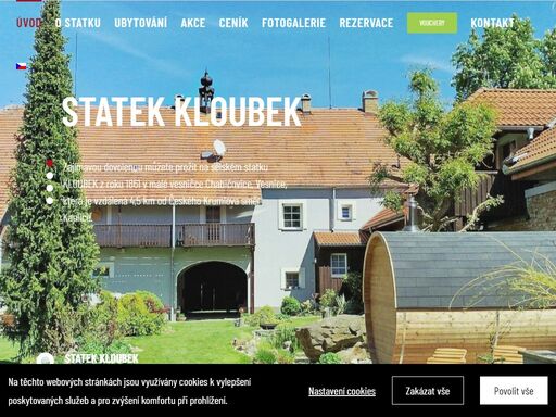 svou dovolenou prožijete na selském statku kloubek z roku 1861 v malé vesničce chabičovice, která je 5 km od českého krumlova směr kaplice.