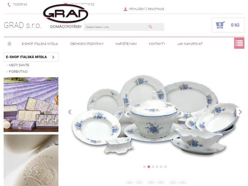 homepage.  maloobchodní prodej českého skla a porcelánu, smaltovaného a nerezového nádobí , domácích potřeb a drobného elektra, doplňkově i prodej luxusních italských mýdel.
 