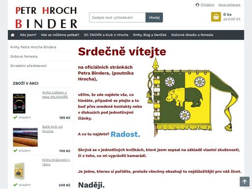 petr hroch binder - oficiální stránky, blog, vinotéka, dobová řemesla a divadlo