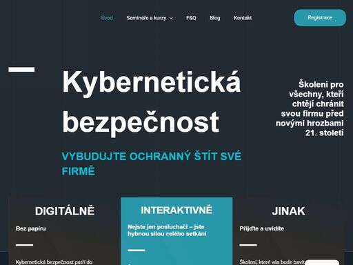 školení kybernetické bezpečnosti a isms, které je digitální, interaktivní a jiné než ostatní. pro management, it specialisty i další nadšence.