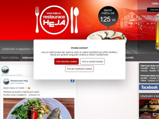 restaurace heja suché lazce - ubytování, terasa, posezení u vody, venkovní grill, denní menu, domácí kuchyně
