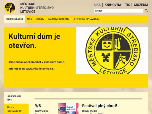 web mks letovic, tic letovice a knihovny letovice
