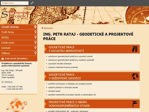 ing. petr rataj - sprojekt - geodetické a projektové práce